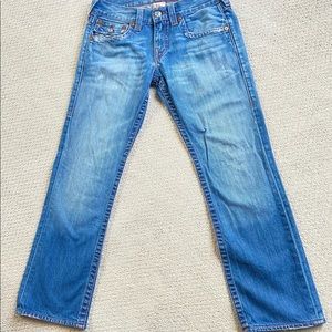 Mens True Religion “Ricky” jeans with red stitching